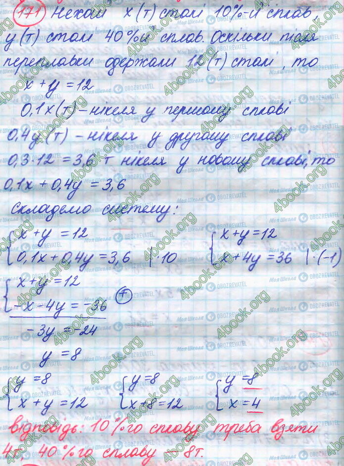 ГДЗ Алгебра 8 клас сторінка 171